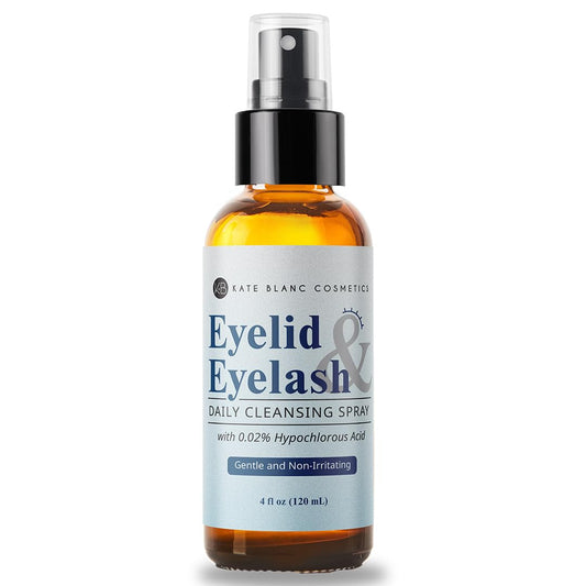 Eyelid & Eyelash Cleanser Spray with .02% Hypochlorous Acid. Gentle Daily Facial Spray for Skin (4oz)