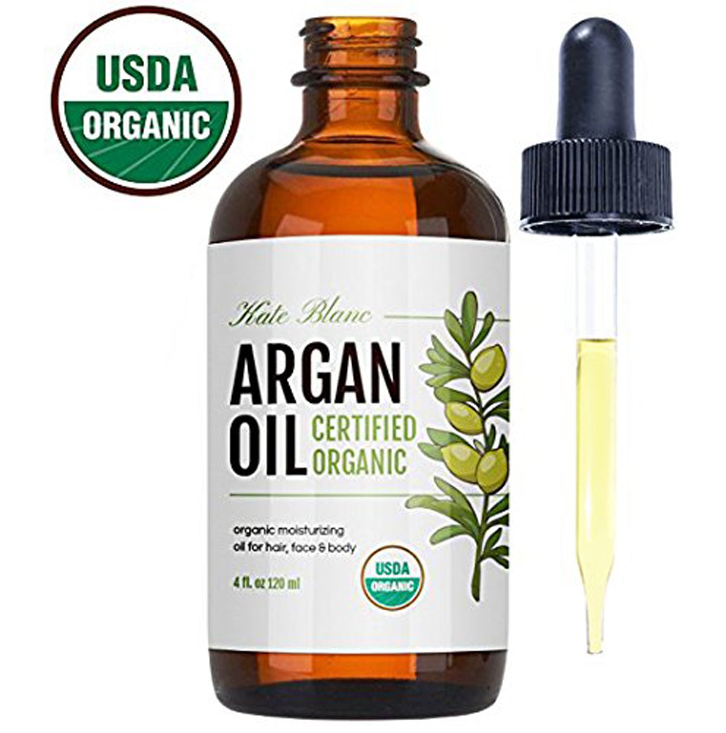 Moroccan Argan Oil for Hair Growth & Skin Moisturizer - USDA Organic Kate Blanc Cosmetics Moroccan Argan Oil for Hair Growth & Skin Moisturizer - USDA Organic Kate Blanc Cosmetics