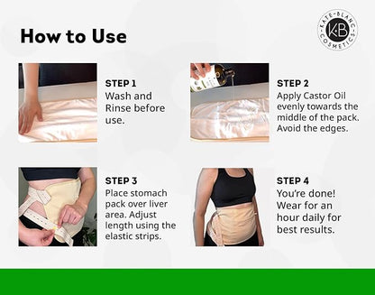 Castor Oil Pack Wrap Set (Includes 16oz Castor Oil Glass Bottle)