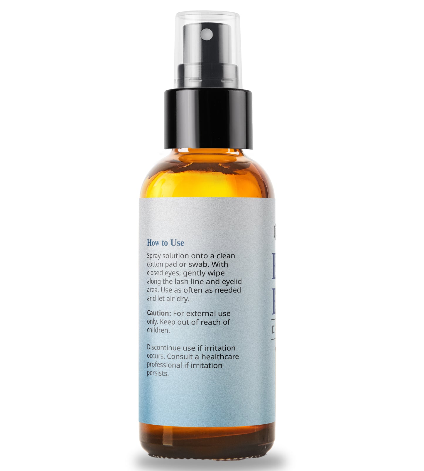 Eyelid & Eyelash Cleanser Spray with .02% Hypochlorous Acid. Gentle Daily Facial Spray for Skin (4oz)
