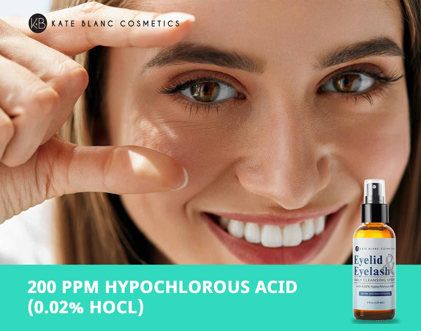 Eyelid & Eyelash Cleanser Spray with .02% Hypochlorous Acid. Gentle Daily Facial Spray for Skin (4oz)