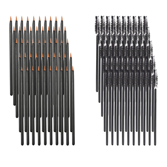 Eyelash and Eyebrow Application Brush Pack (100 pcs Total)