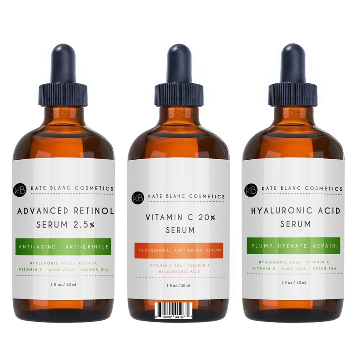 Anti Aging Serum Combo Pack - Retinol Serum 2.5, Hyaluronic Acid Serum, and Vitamin C Serum