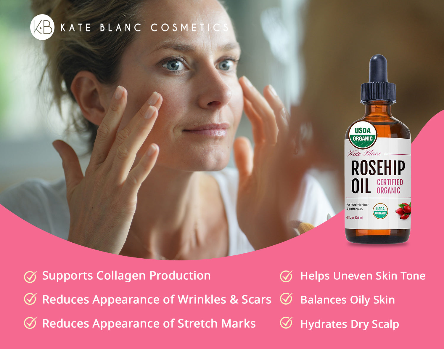 Rosehip Seed Oil USDA Organic Kate Blanc Cosmetics